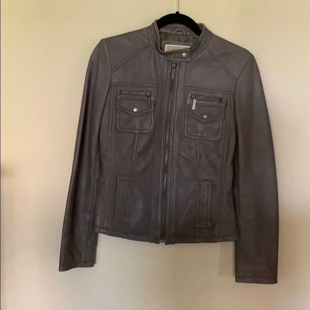 Michael Kors Leather Moto Jacket